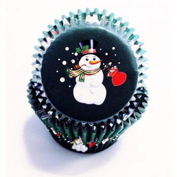 pme, snowman, sneeuwman, sneeuwpop, winter, decorative, deco, decoratief, foil, folie, baking, bak, cups, cupcake, muffin, bakpapier