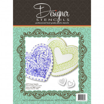 Designer Stencils Lace Hearts Uitsteker & Stencils