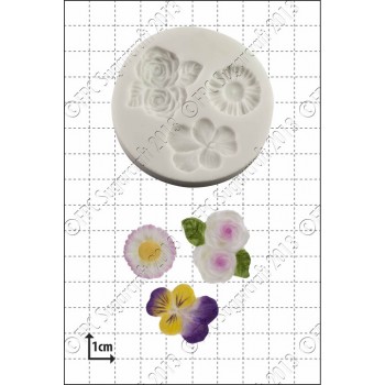 FPC 'Viola, Roses & Daisy' Silicone Mould