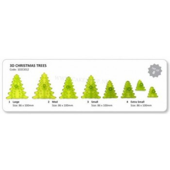 JEM 3D Christmas Trees - Set of 8