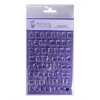Purple Cupcakes - Designer Stamps - Alphabet & Numbers Fine Tip