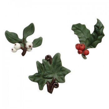 silicone, mould, holly, ivy, mistletoe, kerstmis, christmas, squires, greatimpressions, GM12S020-01