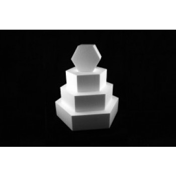 Styropor taart dummy Hexagon 20 cm - 7cm hoog