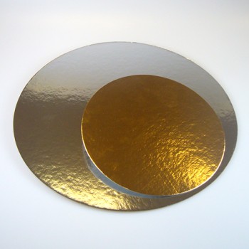 Taartkarton rond goud/zilver 30cm - 10st