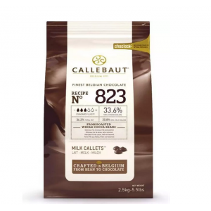 callebaut, chocolade, callets, druppels, melkchocolade, 2.5kg, 823