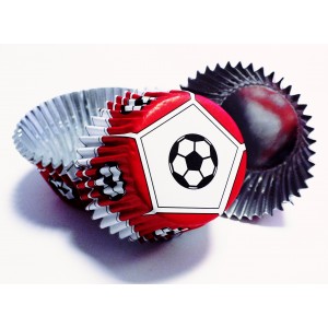 pme, foil, folie, baking, cups, rood, red, cupcakes, voetbal, soccer, football, muffin