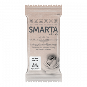 smarta, white, wit, 100g, polymeerklei, polymeer, clayflower, kunstbloem, porselein, modelleren, pearl, parel, glans