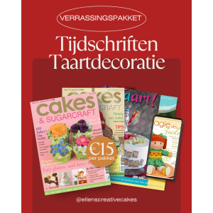 tijdschriften pakket, taartdecoratie tijdschrift, suikerbloemen inspiratie, cake decorating magazine, modelleren taart decoratie, royal icing projecten, creatieve tijdschriften, bakdecoratie inspiratie, workshop inspiratie taart, verrassingspakket tijdsch