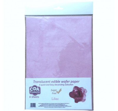 CDA Edible Wafer Paper Translucent - pk6 - dun - Lilac