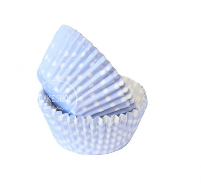 SK Mini Cupcake Cases Polka Dot Baby blue - Pack of 50