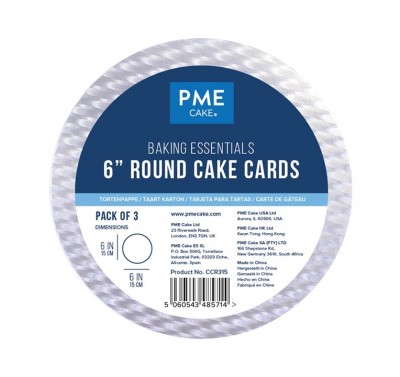 PME Baking Essentials Round Cake Card, Set of 3 Round 15cm 