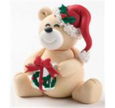 Claydough Christmas Teddy - Kerstbeer met cadeautje