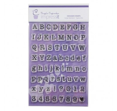Purple Cupcakes - Designer Stamps - Large Alphabet - Typewriter
