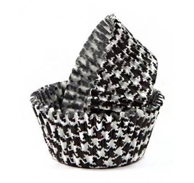 Lindy Smith Baking Cups Hounds Tooth Black - Ruit Dessin