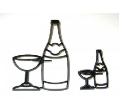 Patchwork Cutters Bottle and Glass