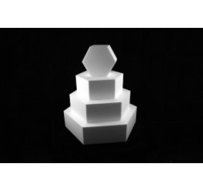 Styropor taart dummy Hexagon 10 cm - 7cm hoog
