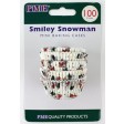 pme; smile, smiley, snowman, sneeuwpop, sneeuw, mini, kleine, baking, bak, cup, cups, cases, BC751