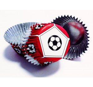 pme, foil, folie, baking, cups, rood, red, cupcakes, voetbal, soccer, football, muffin