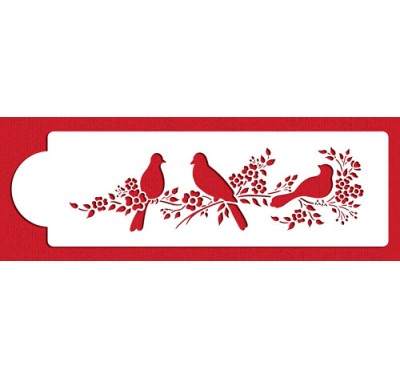 Designer Stencils Love Birds Cake Side