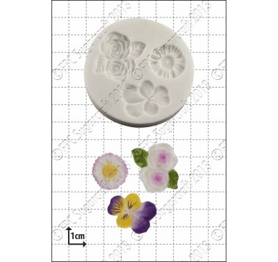FPC 'Viola, Roses & Daisy' Silicone Mould