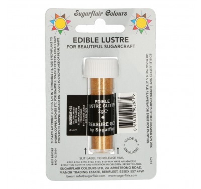 Sugarflair Edible Lustre Glitter - Treasure Gold