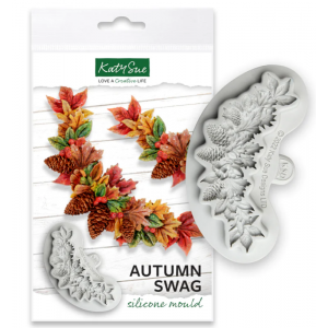 katy, sue, autumn, herfst, swag, guirlande, silicone, mould, mold, wood, CE0136, designs, kerst