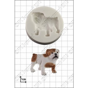 bulldog, hond, dog, B030, FPC, Sugarcraft, topper, cupcake, silicone, mould