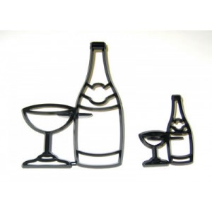 Patchwork Cutters Bottle and Glass