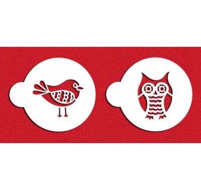 Designer Stencils Retro Owl and Bird