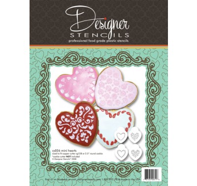 Designer Stencils Mini Hearts Cookie set