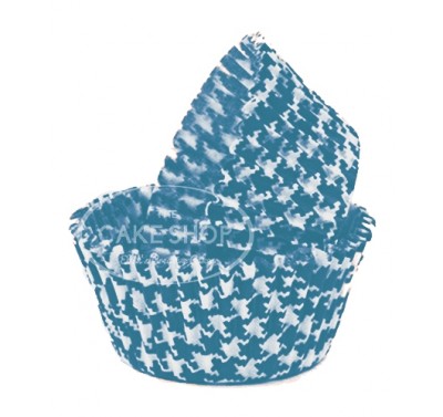 Lindy Smith Baking Cups Hounds Tooth Blue - Ruit Dessin