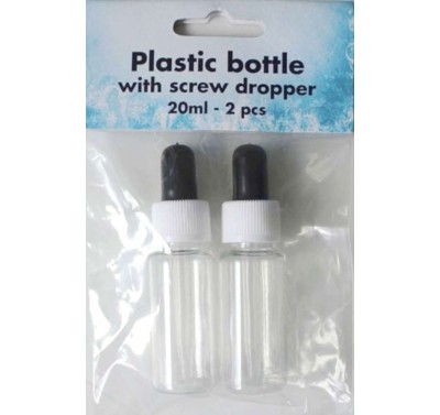 Plastic bottle with screw dropper flesjes met pipet 2 stuks