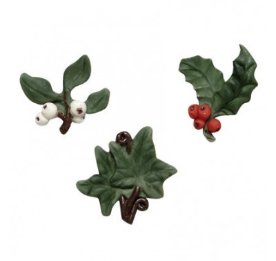 SK Great Impressions Mould Holly Ivy and Mistletoe