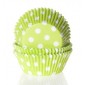House of Marie Baking Cups Stip Lime Groen